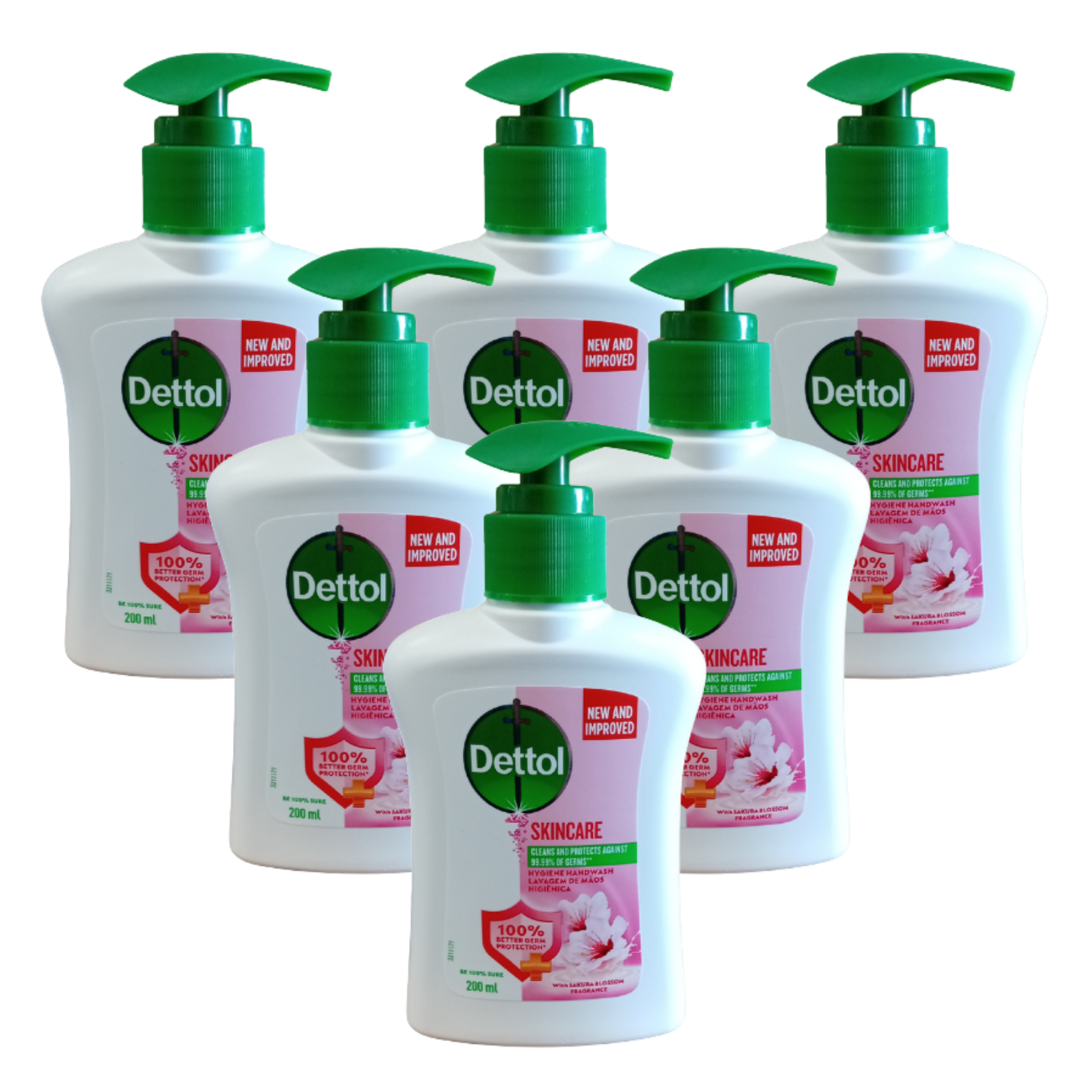 6x 200ml Liquid Hand Wash Pumps