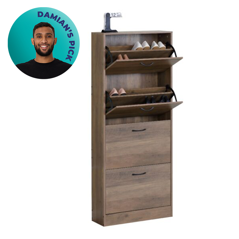 4-Tier Bergarro Elm Shoe Cabinet