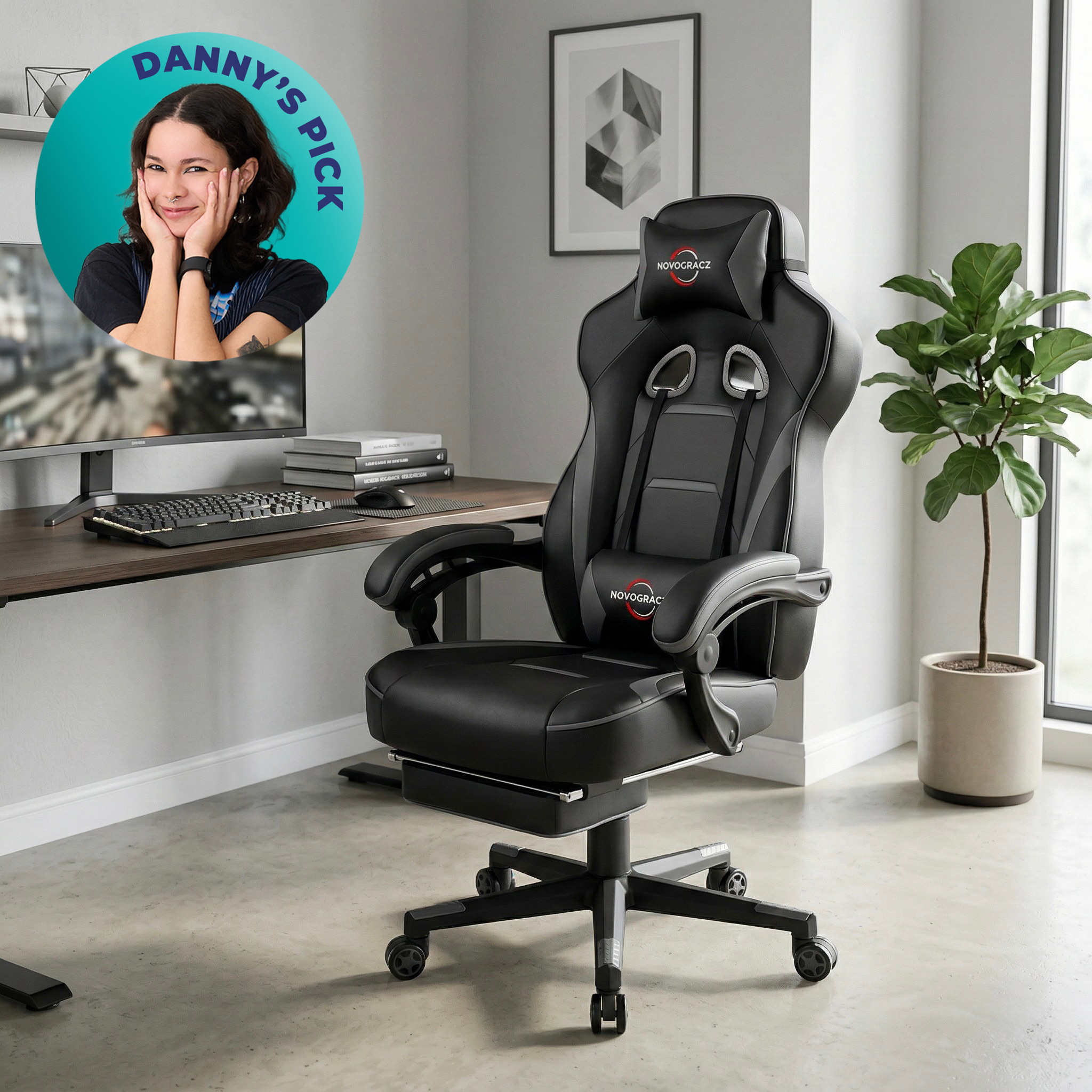 Stealth Elite Reclining Gaming Chair with Foot Rest