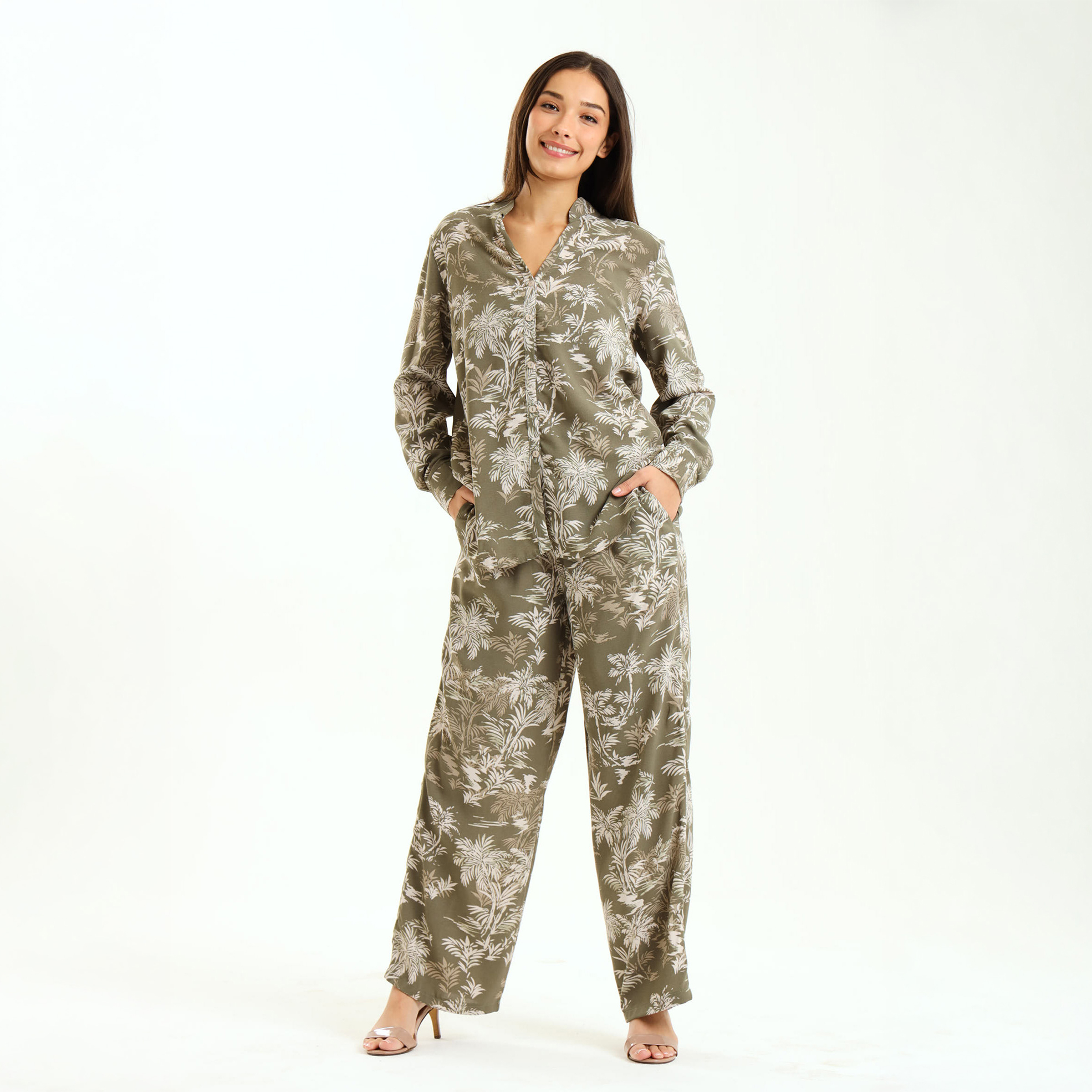 Ladies Nora 2-Piece Floral Printed Slack Suit