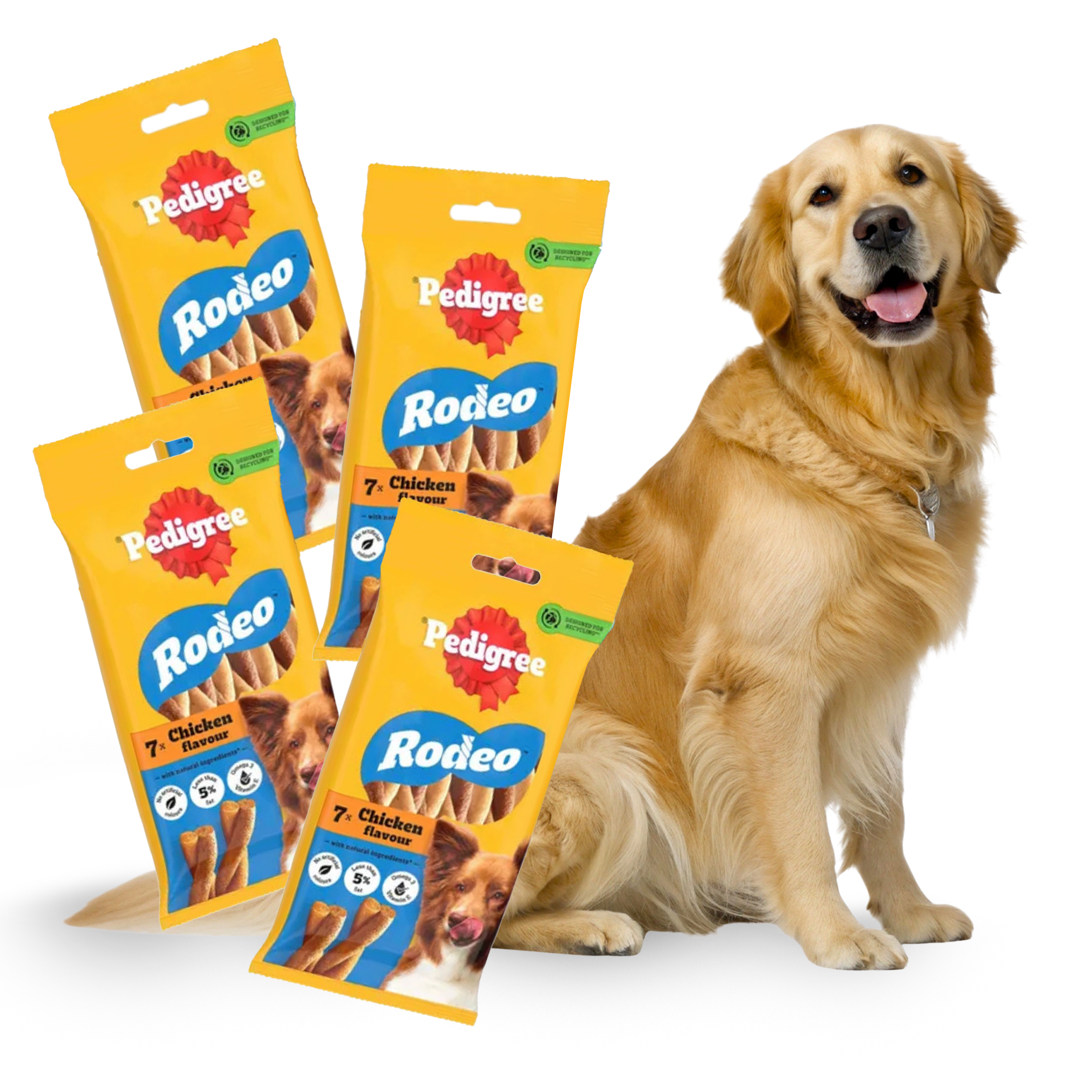 4x 7-Piece Rodeo Chicken Dog Treats