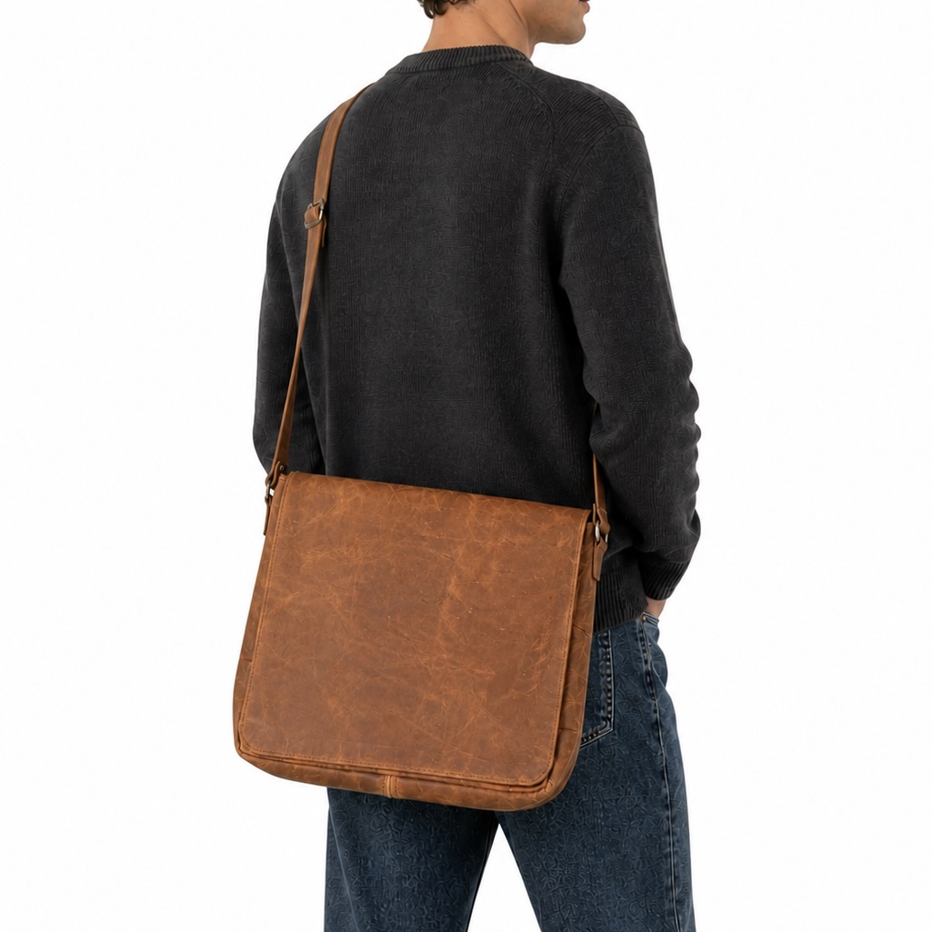 Genuine Leather Alex Messenger Laptop Bag