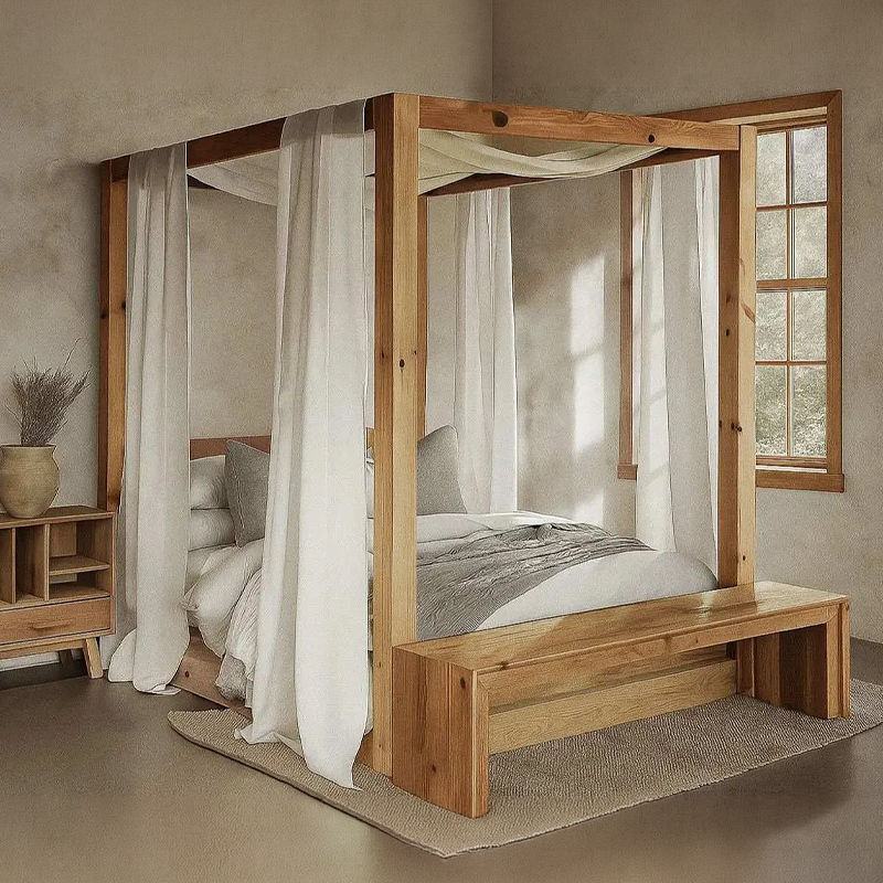 2x 4-Poster Bed Stone Veils