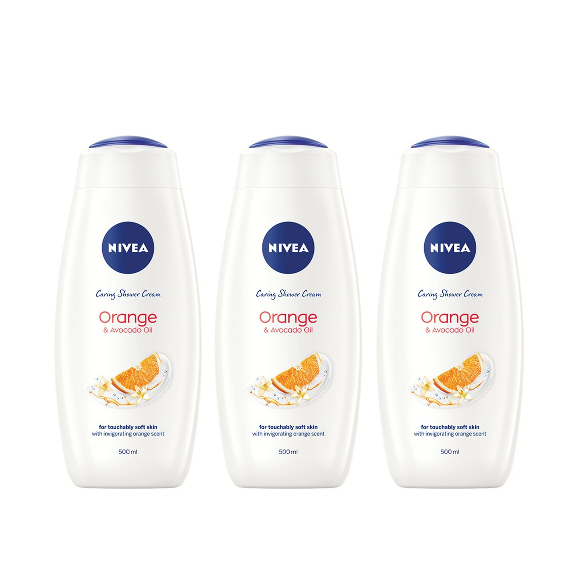 3x 750ml Orange and Avocado Shower Gels