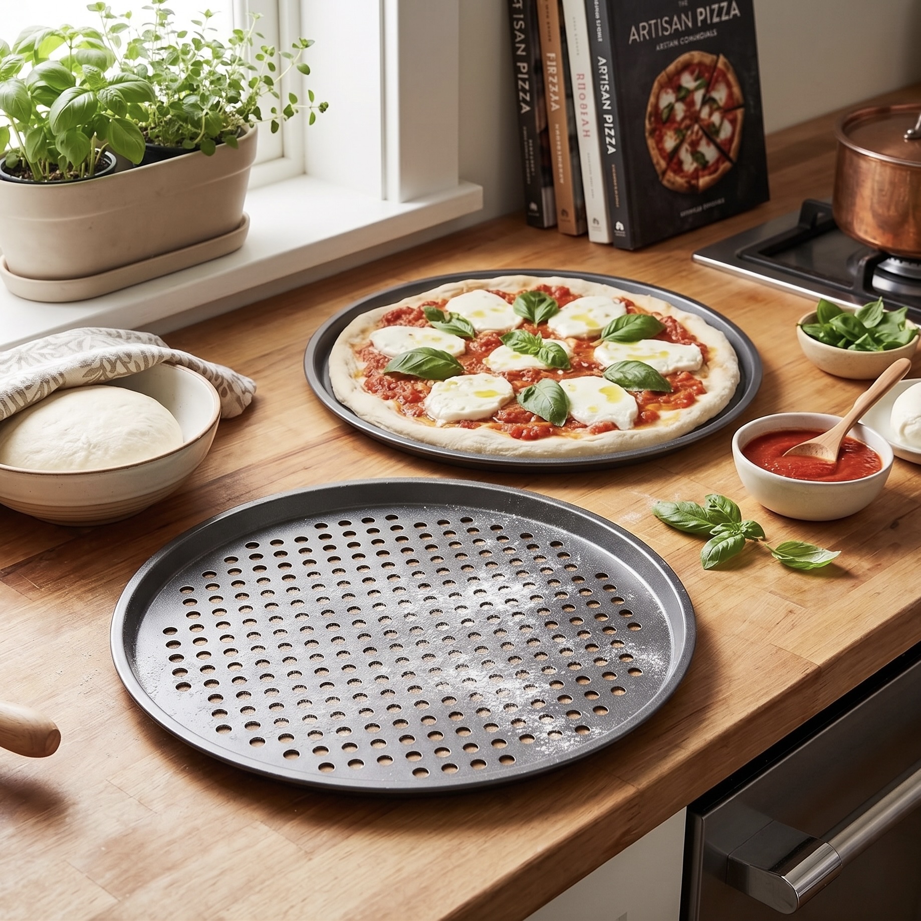 2x 32cm Non-Stick Pizza Pans
