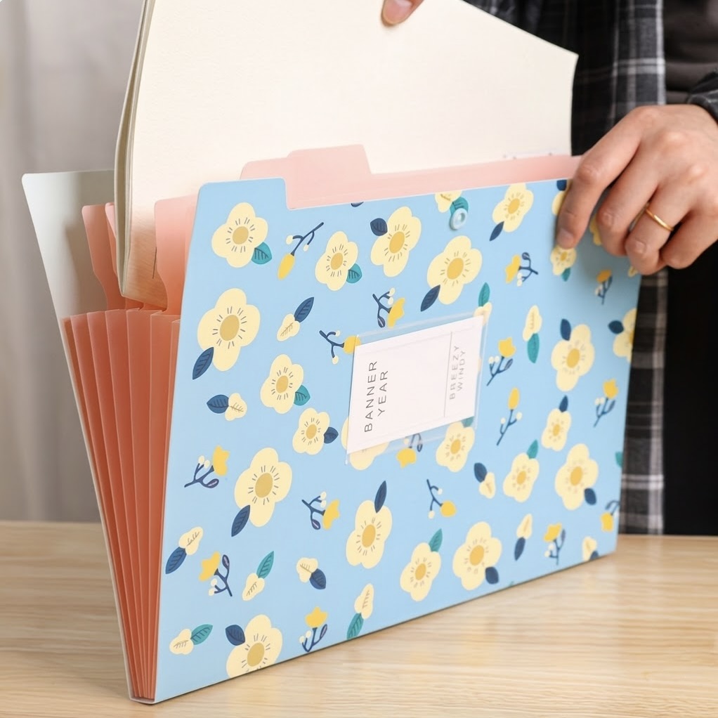 6-Pocket Waterproof Expanding Folder with Clip Closure