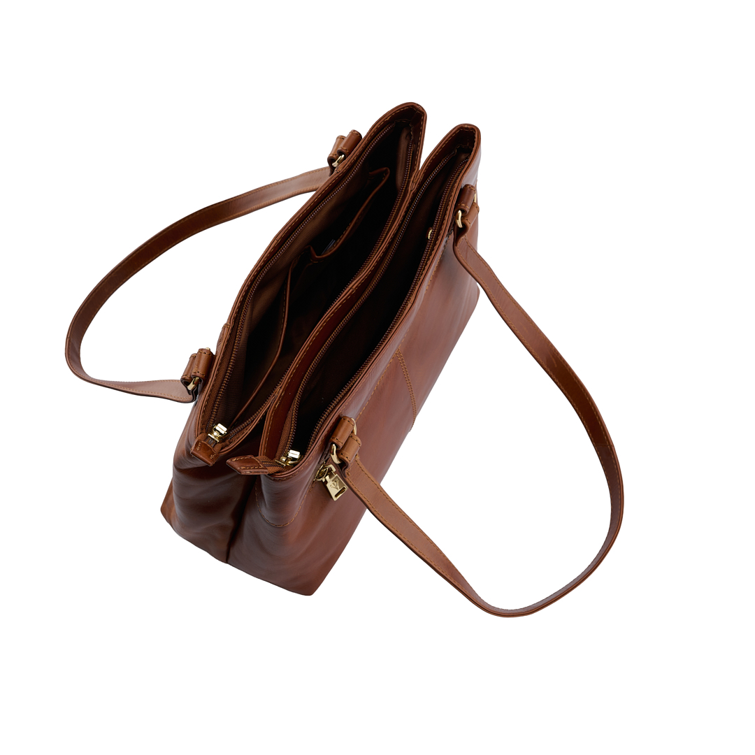 45% off on Genuine Leather Twin Zip Tote Bag | OneDayOnly