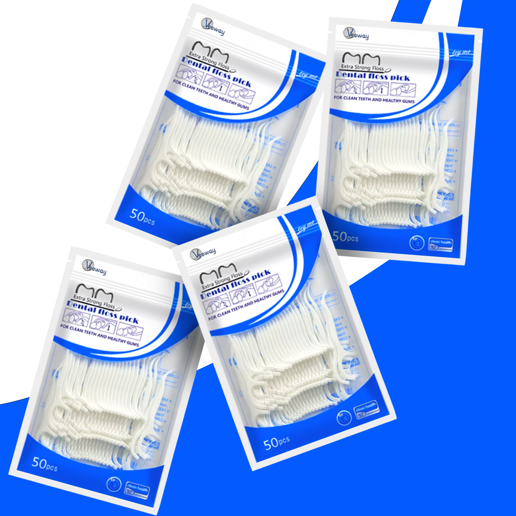 4x 50's Dental Floss Picks