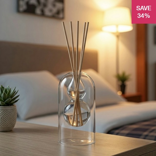 Diffuser Box Set 34% off on Calm Aura 150ml Glass Reed Diffuser | OneDayOnly