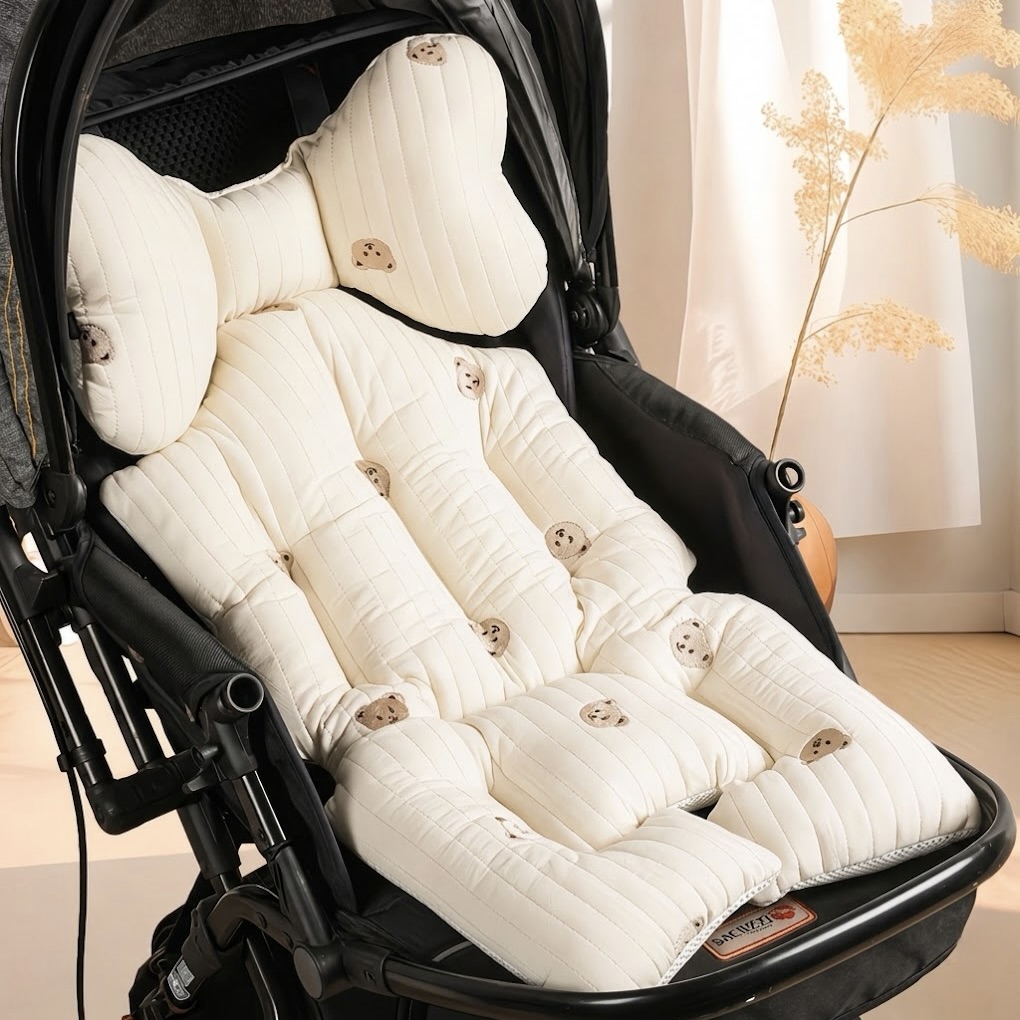 Breathable Padded Pram Seat Cushion with Adjustable Straps