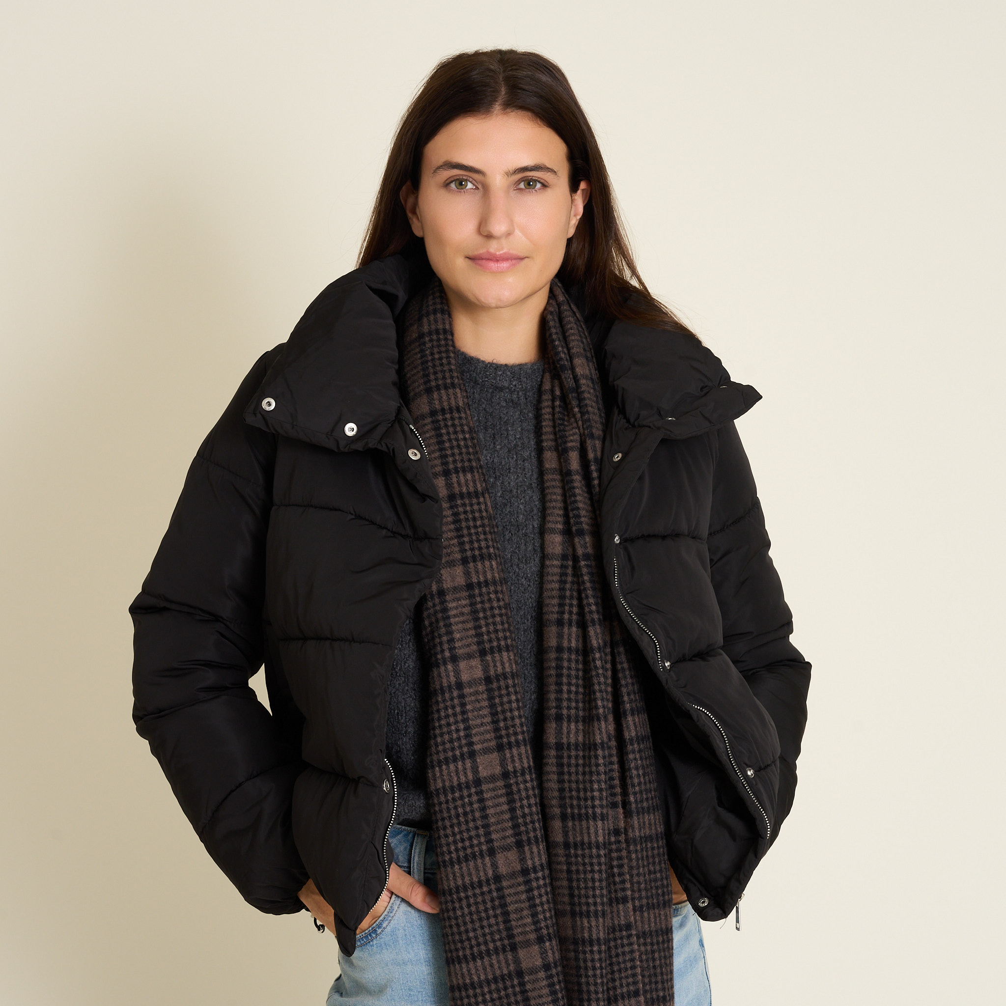 Ladies Cropped Puffer Jacket