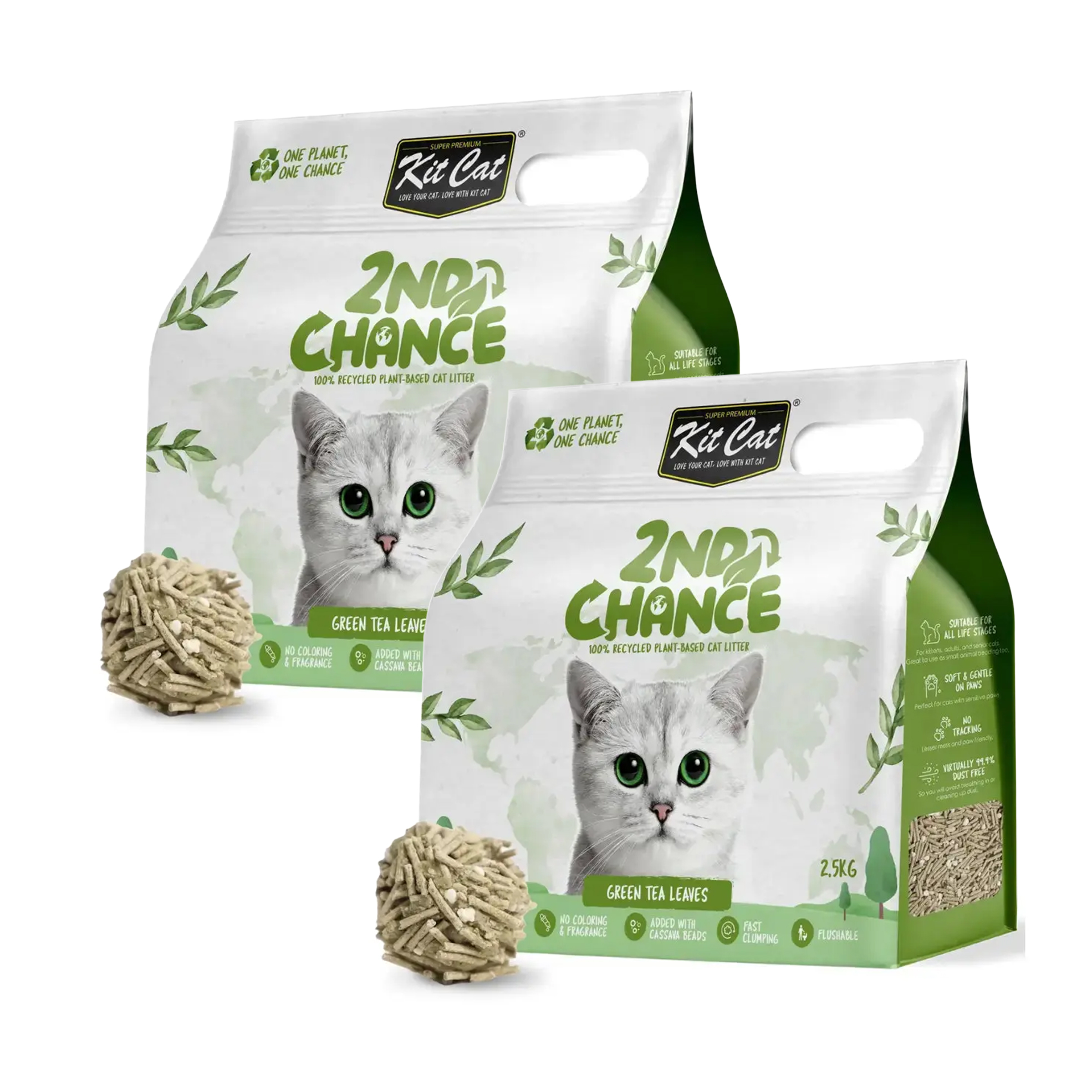 2x 2.5kg 2nd Chance Cat Litter Bags