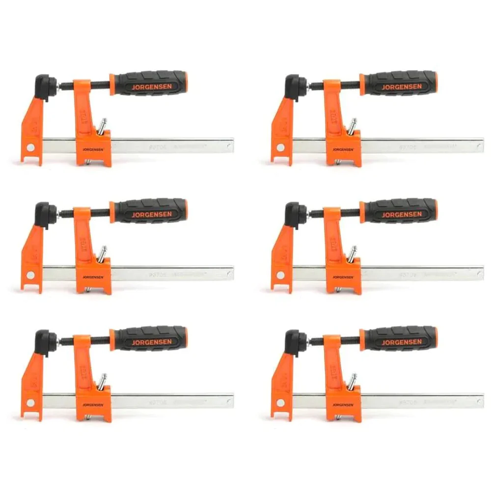 6x Jorgensen 6 Inch M/Duty Steel Bar Clamps