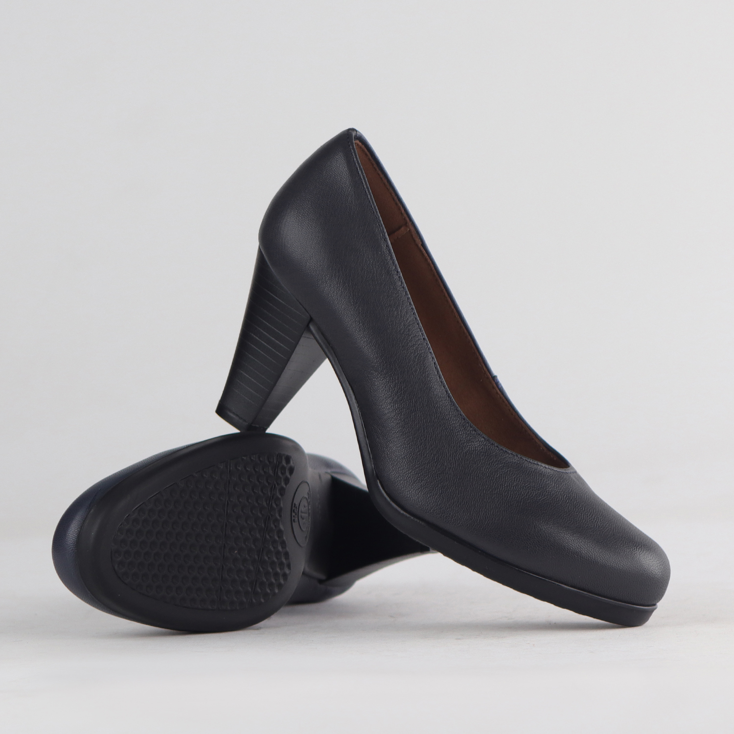 Ladies Genuine Leather Platform Court Heels