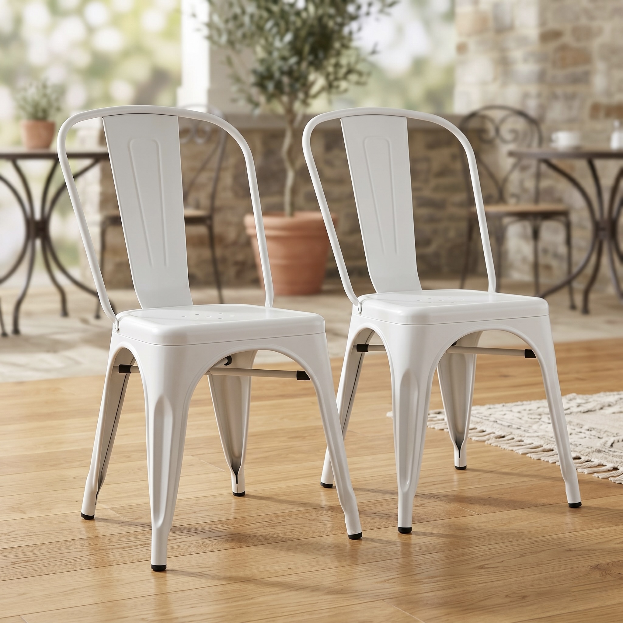 2x Metal Dining Chairs