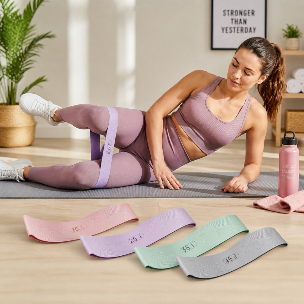 4-Piece Non-Slip Silicone Resistance Loop Band Set