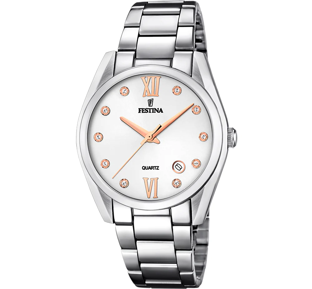 Ladies Silver Boyfriend Stainless Steel Watch