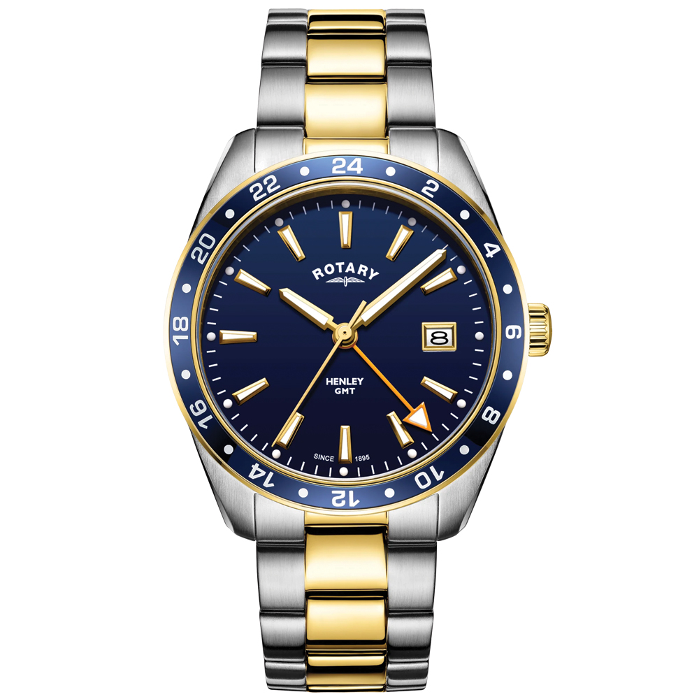 Men's Blue Henley GMT Watch