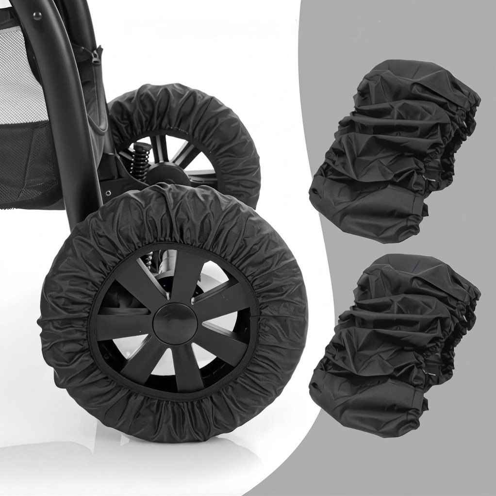 4-Piece Reusable Protective Pram Wheel Cover Set