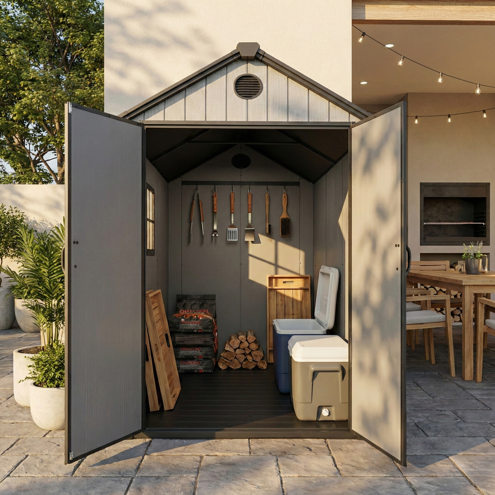 52% off on Double Door UV-Stabilised Garden Storage Shed | OneDayOnly
