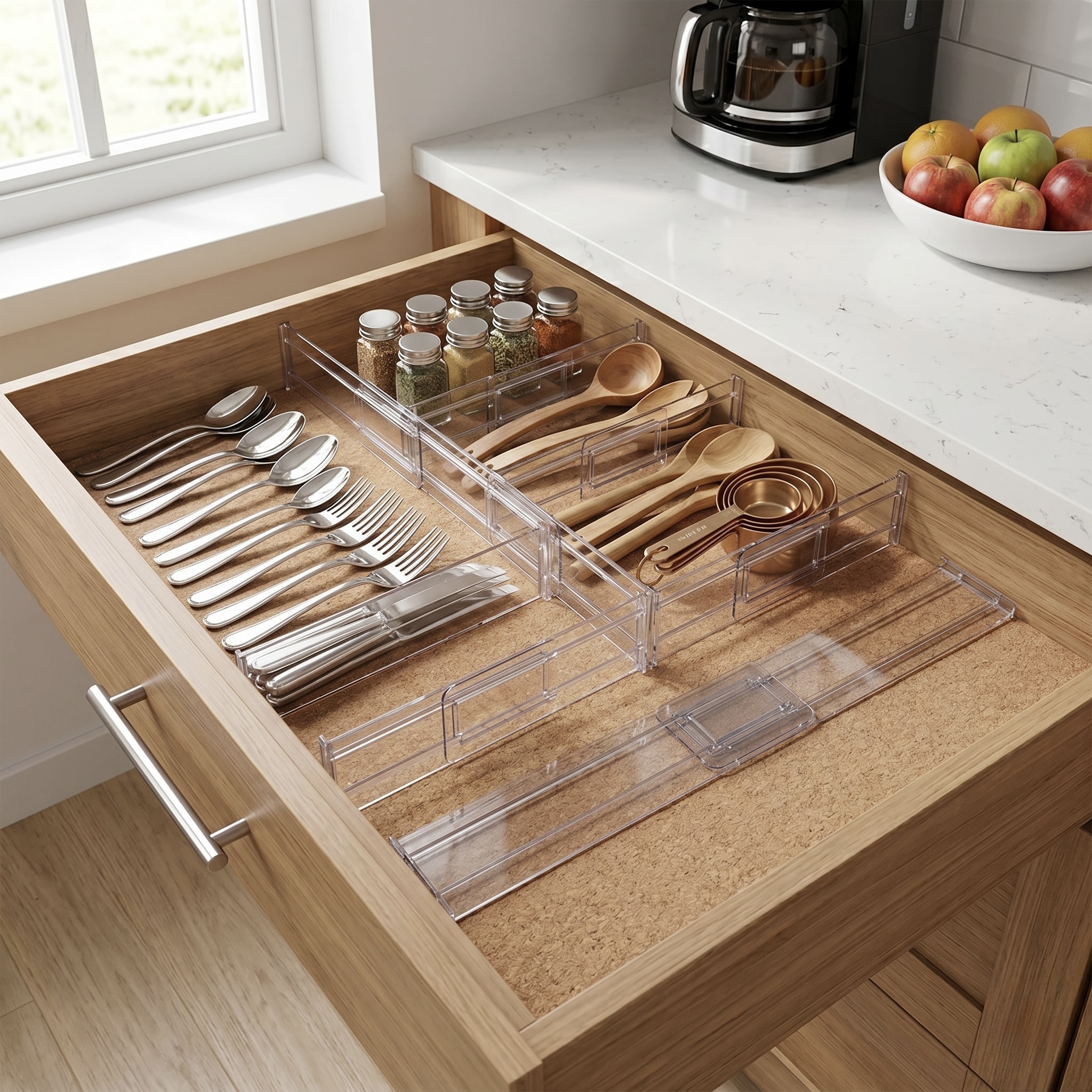 8x Adjustable Clear Acrylic Drawer Dividers