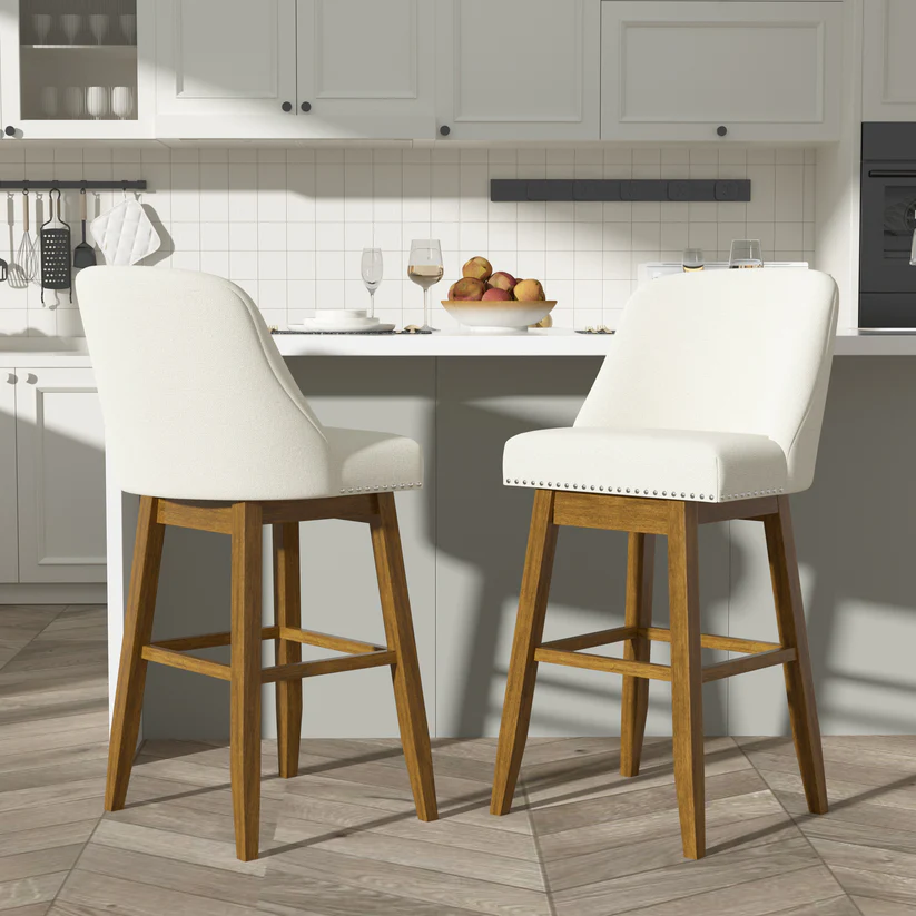 Fabric Swivel Bar Stool