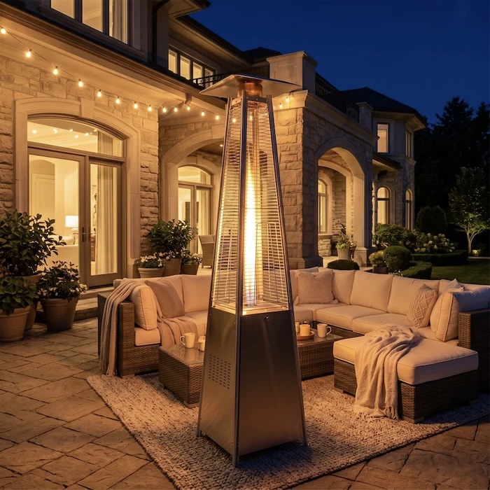Pyramid Gas Flame Patio Heater and Cover