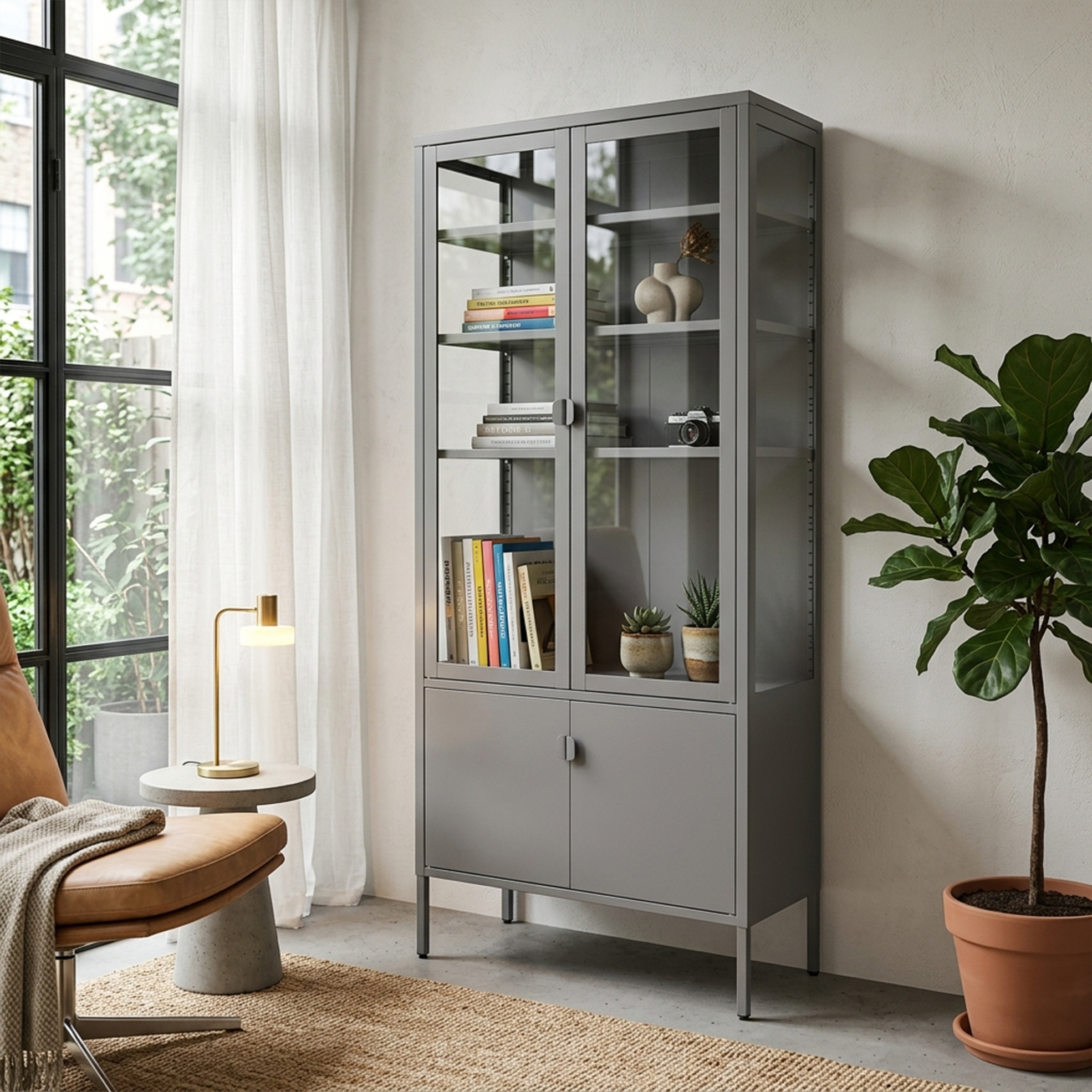 Willow Metal Display Storage Cabinet