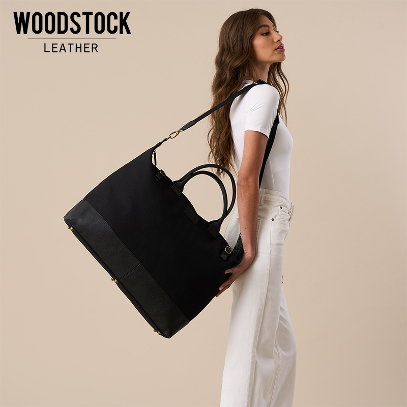 Genuine Leather and Canvas Hudson Weekender Duffel Bag