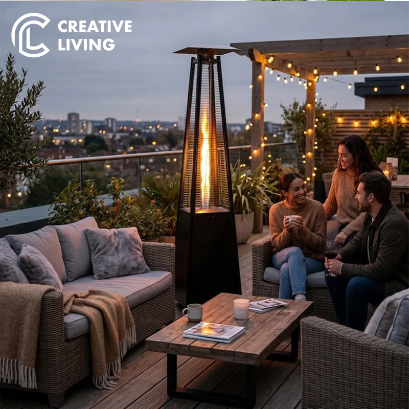 Pyramid Gas Flame Patio Heater and Cover