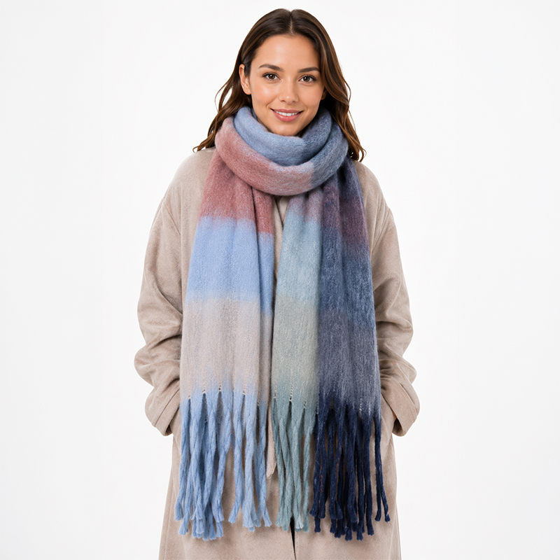 Ladies Chunky Plaid Scarf