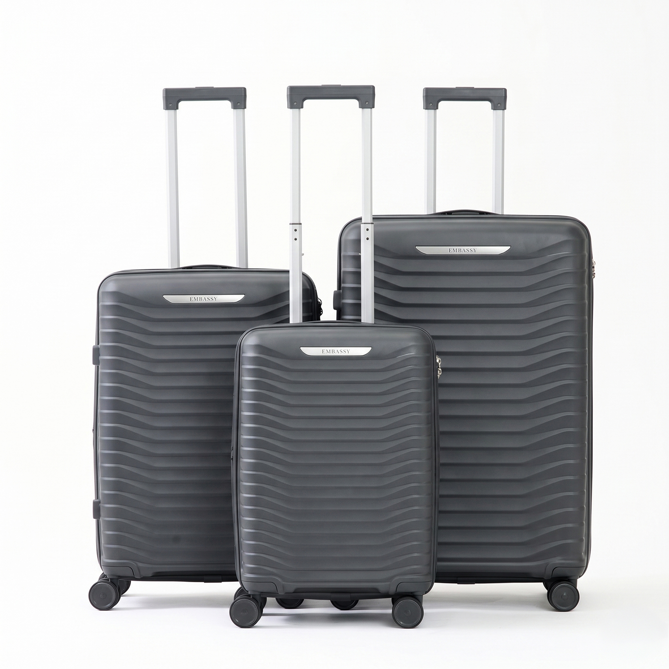 3-Piece Hardshell PP Luggage Set with TSA Locks