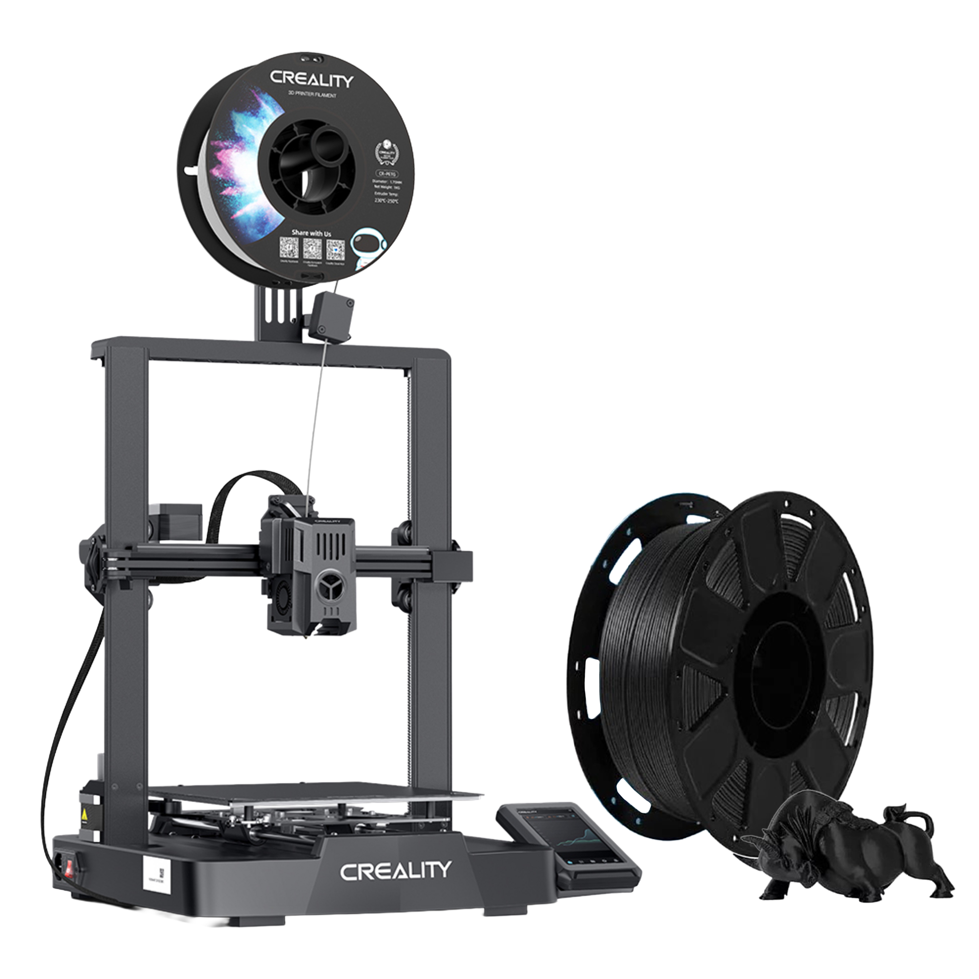 Ender-3 V3 KE 3D Printer with Ender 1kg PLA Black Filament