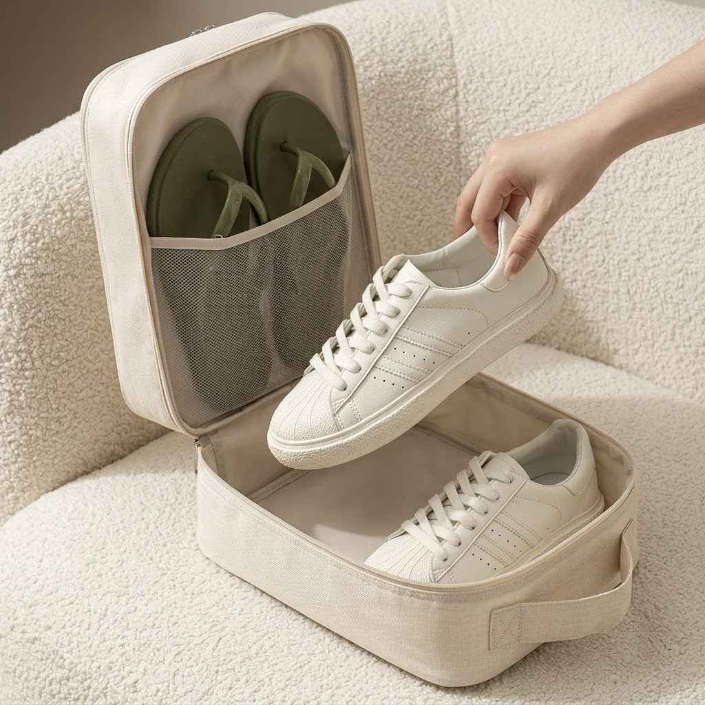 2x 3-Layer Waterproof Shoe Travel Bags