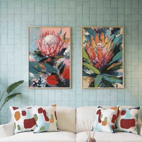 2x Premium Econo Framed Wall Art