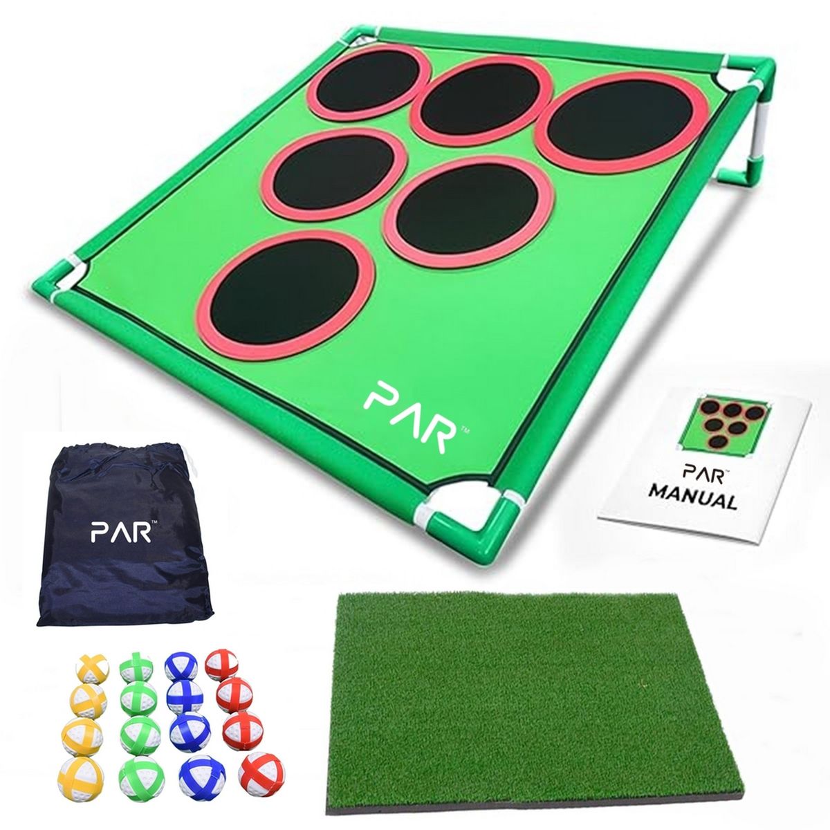 Golf Pong Chipping Practice Mat Game Set
