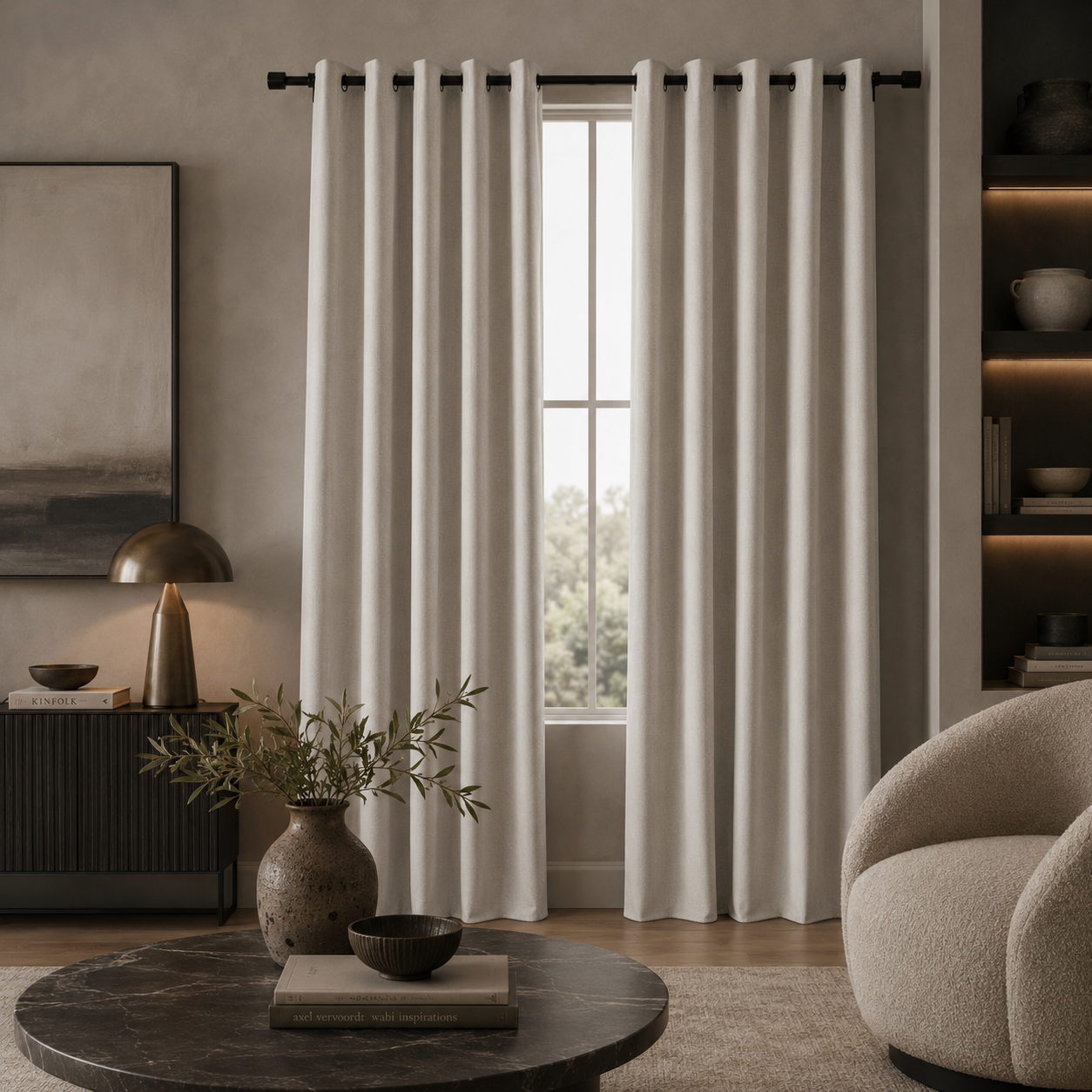 2x Chloe 100% Block Out Eyelet Curtains