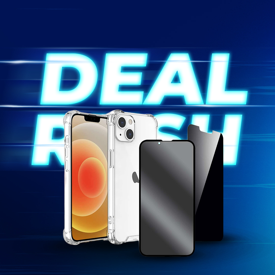 1x Case, 1x Matte Privacy and 1x Black Edged Screen Protector for iPhone or Samsung