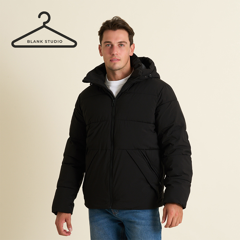 Men's Padded Puffer Jacket with Hood