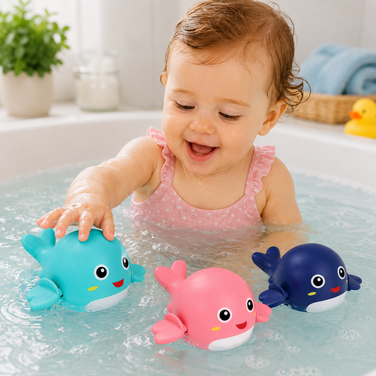 3x Aquatic Wind-Up Bath Toys