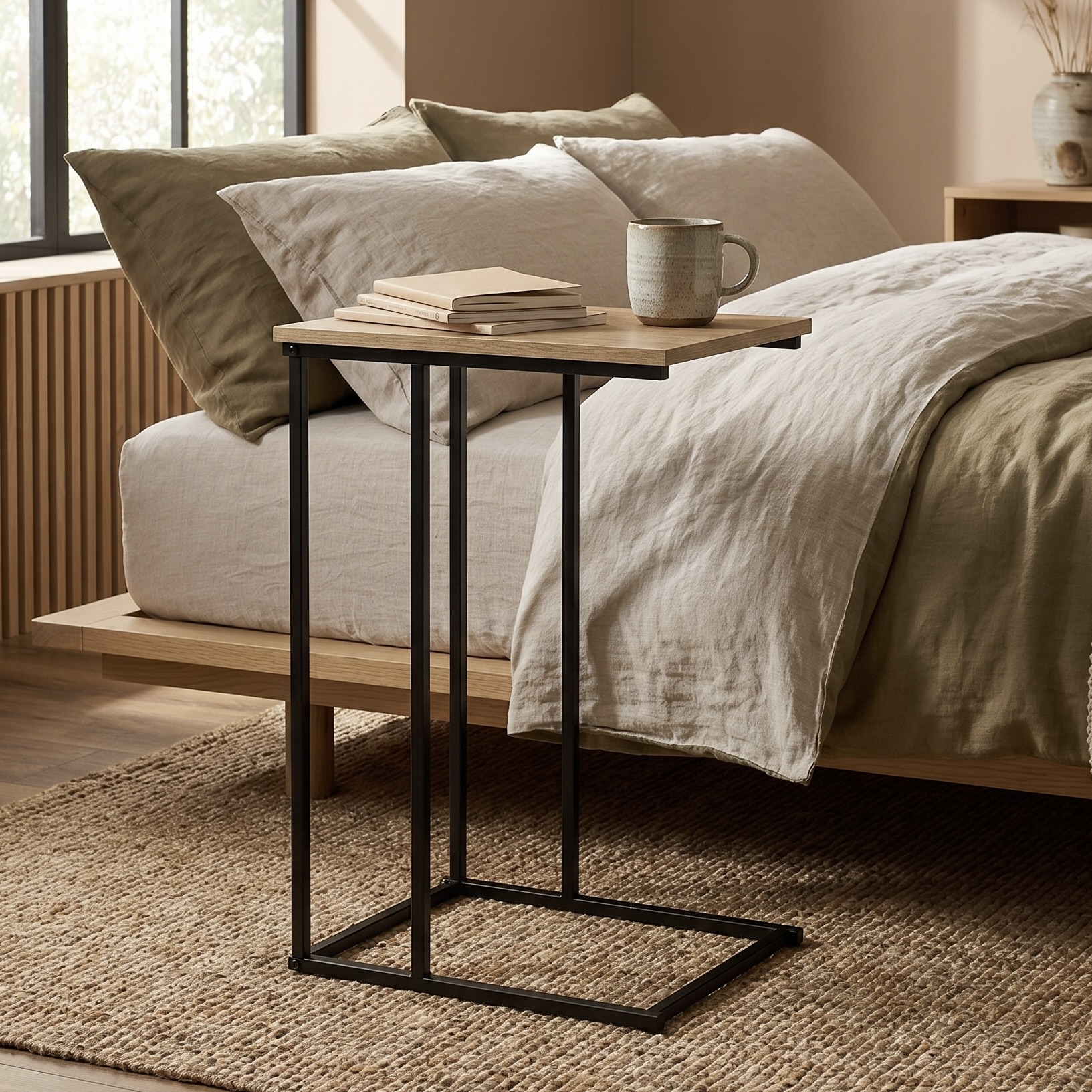 C-Shaped Over-Couch Side Table