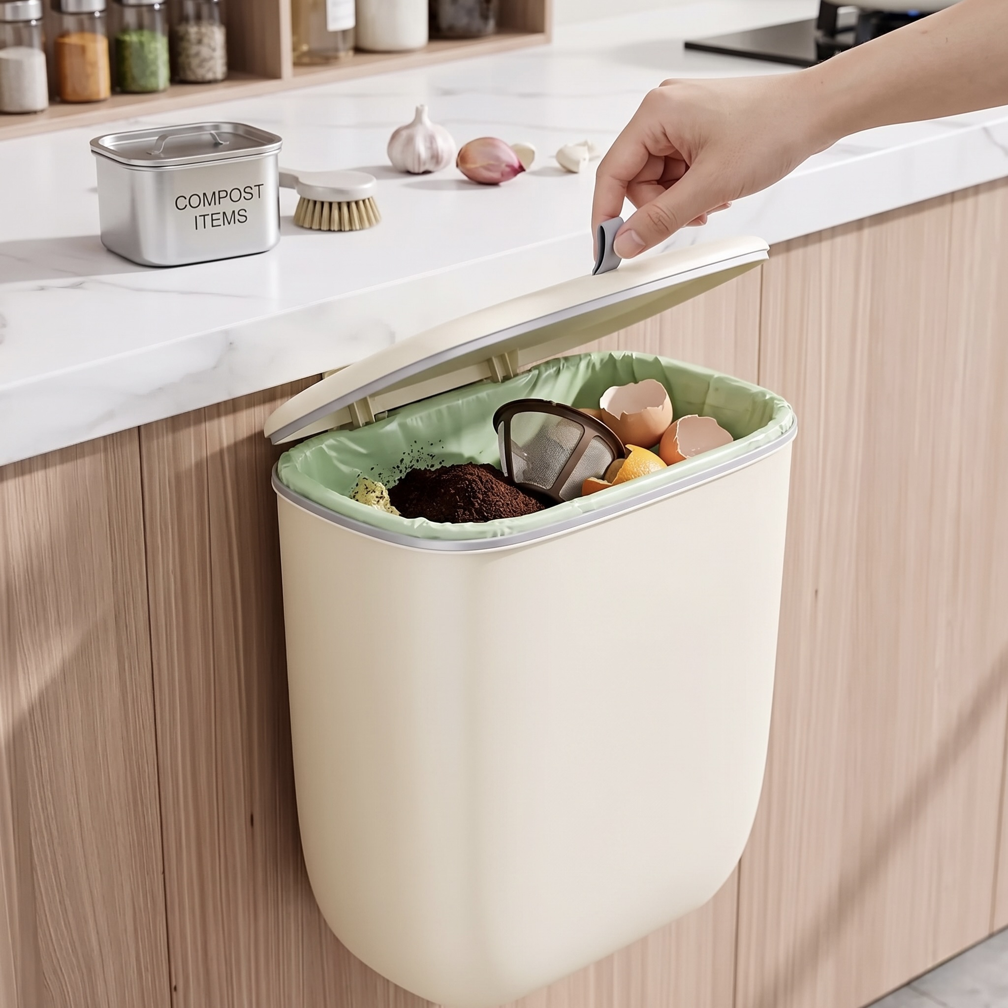 8L Multifunctional Trash Bin