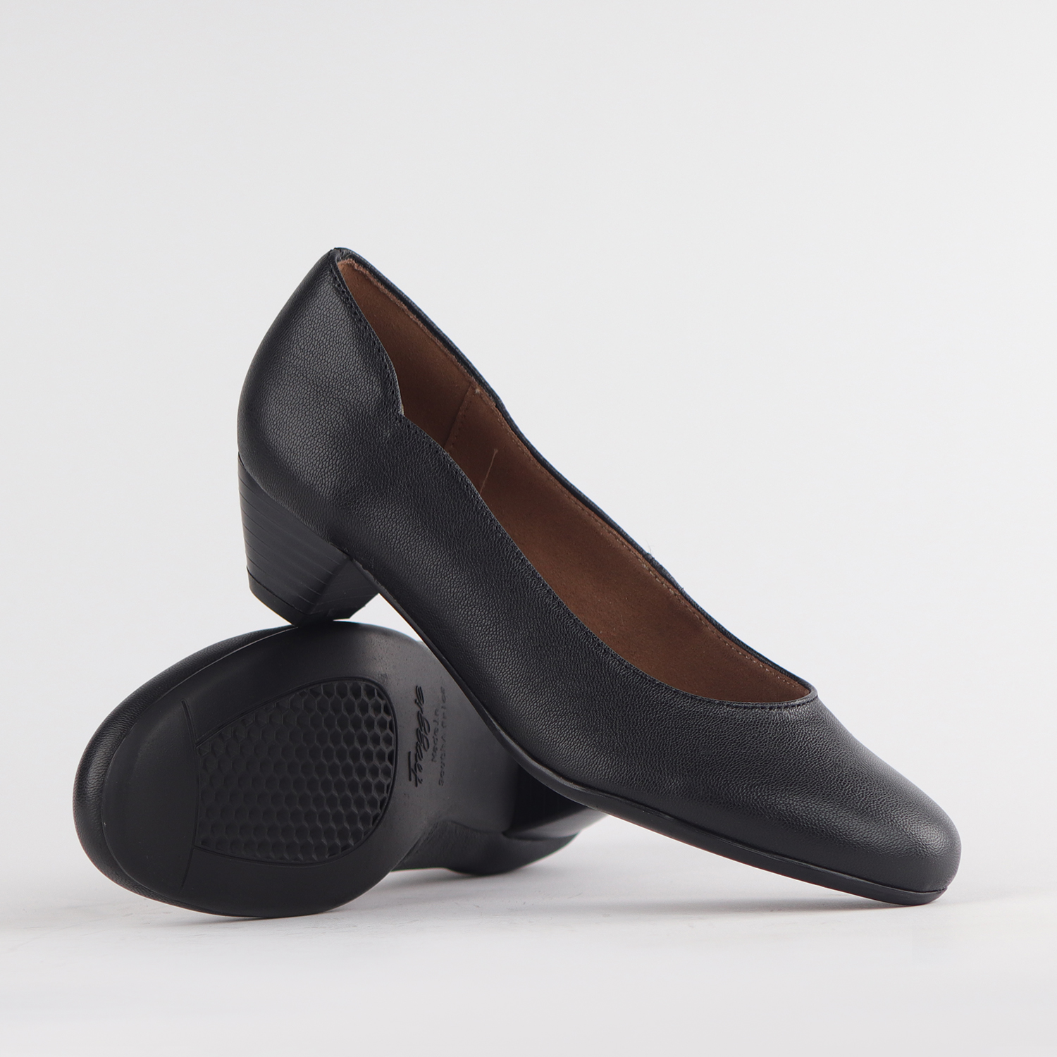 Ladies Genuine Leather Mid-Heel Court Shoes