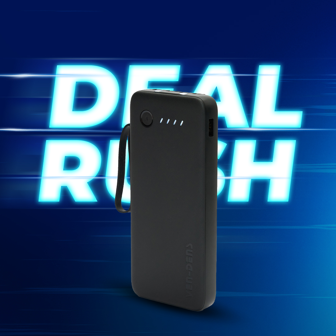 10000 or 20000mAh Power Bank with Built-in Cables