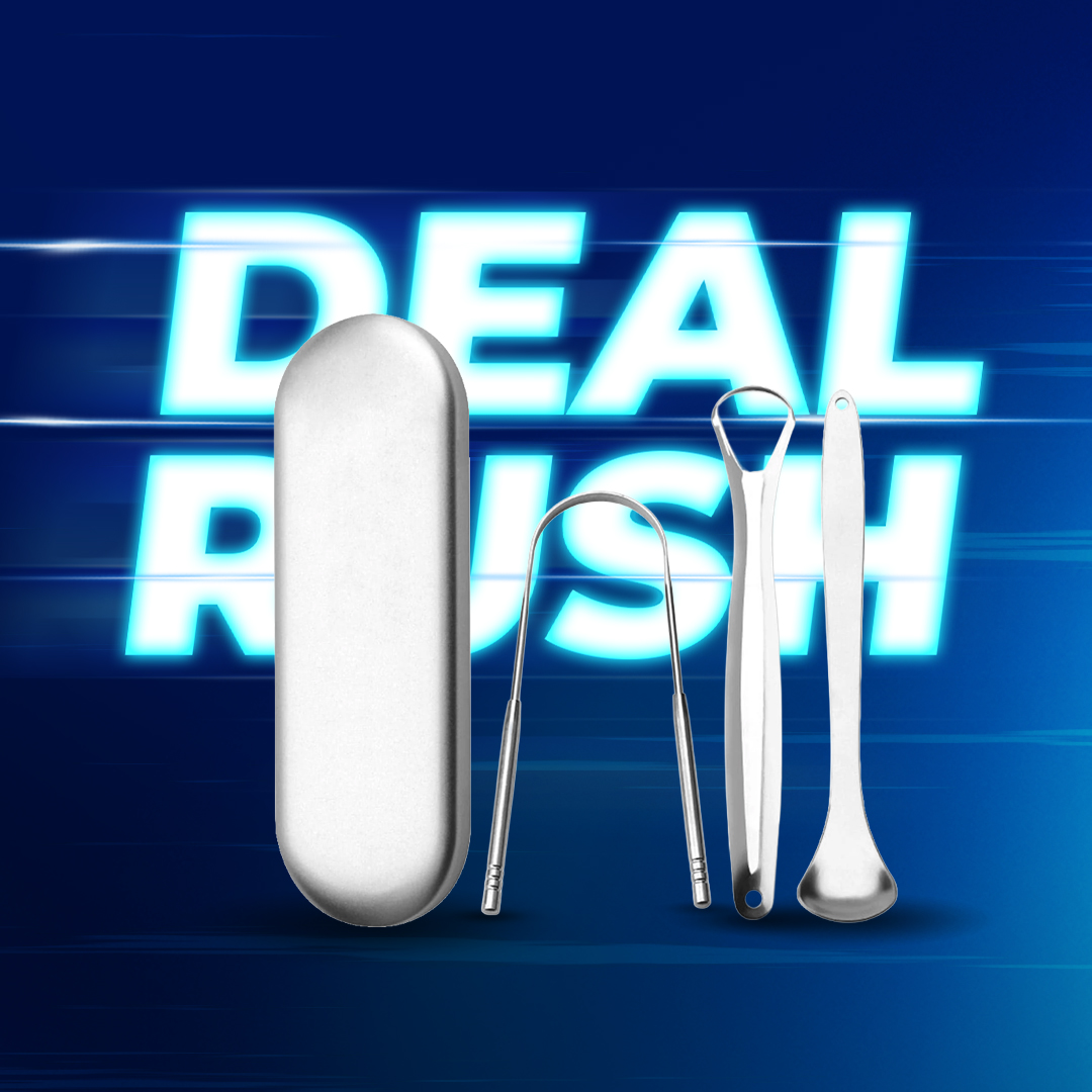 Health & Beauty 4-Piece Stainless Steel Tongue Scraper Kit — R129 on OneDayOnly (was R350)