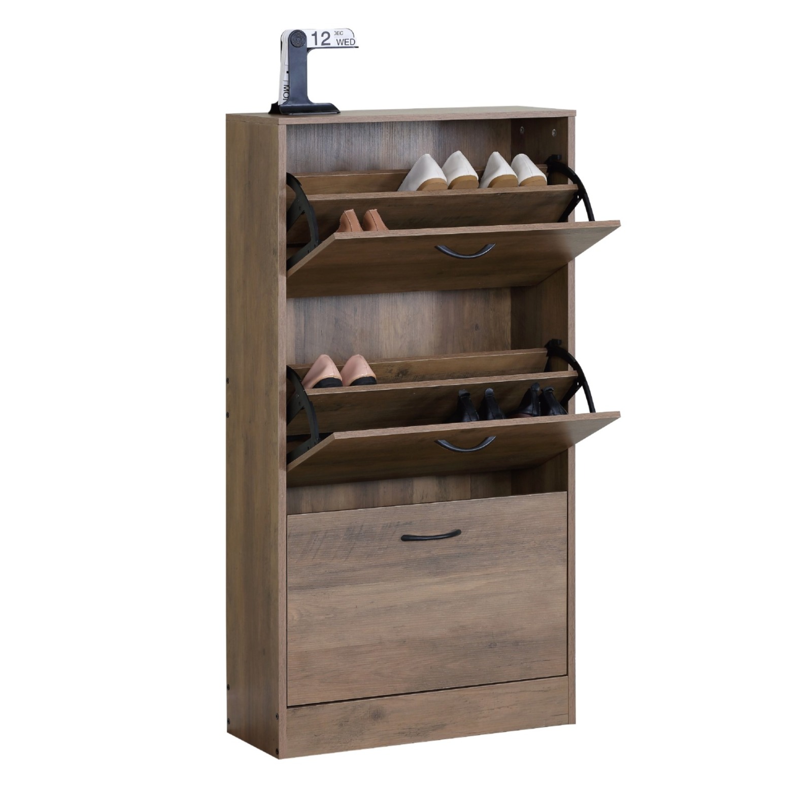 3-Tier Bergarro Elm Shoe Cabinet