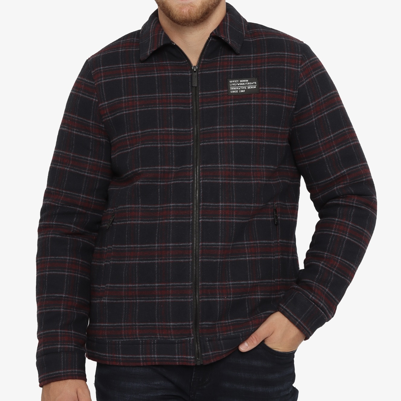 Men's Sylas Check Zip-Through Shacket