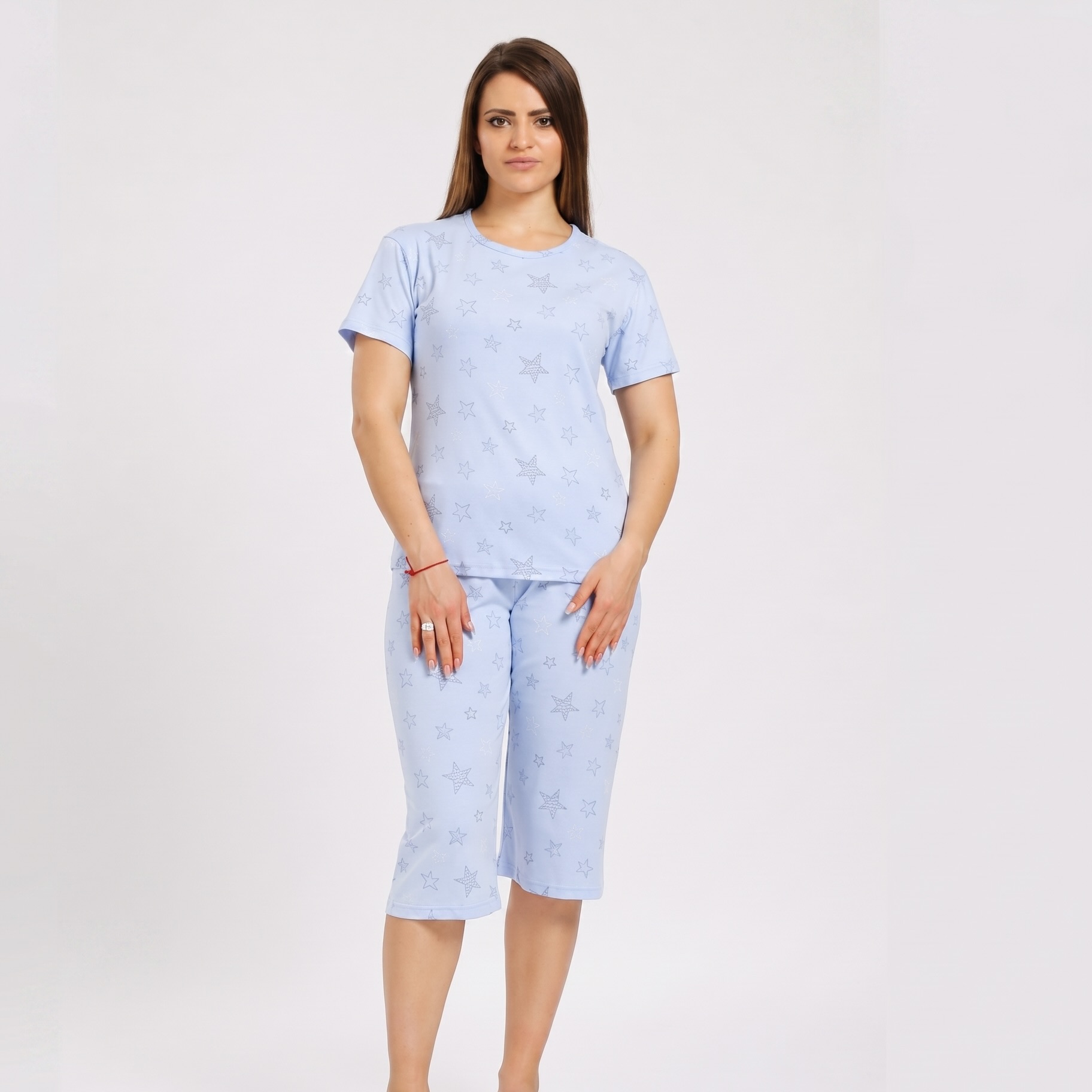 Ladies 2-Piece Short Sleeve 3/4 Pyjama Set