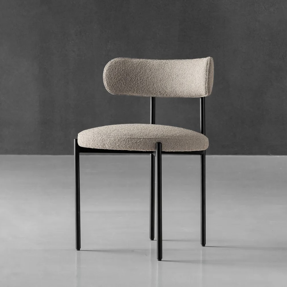 Polyester Bouclé Dining Chair