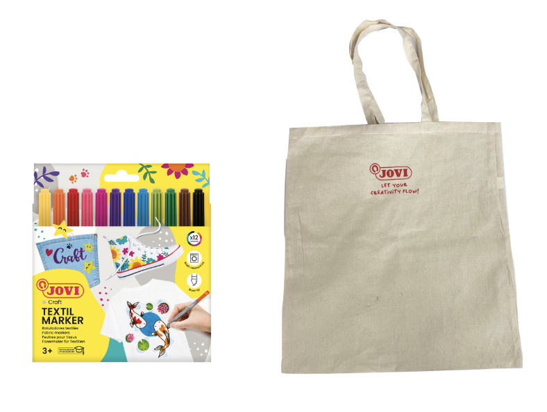 12 Fabric Markers and Tote Bag Set
